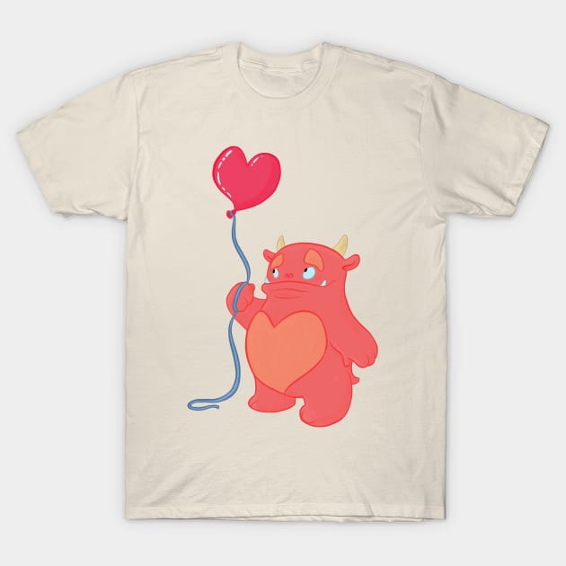 Orange Heart Balloon Monster T-Shirt by Carabara Designs